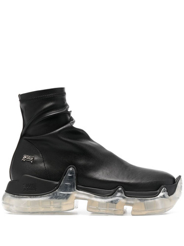 Air Revive Vegan Boots - Black & Clear | SWEAR London