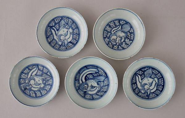 中国美術 陶磁器 | 古染付獅子図小盤 明末 17C | gallery陽々youyou | 山梨
