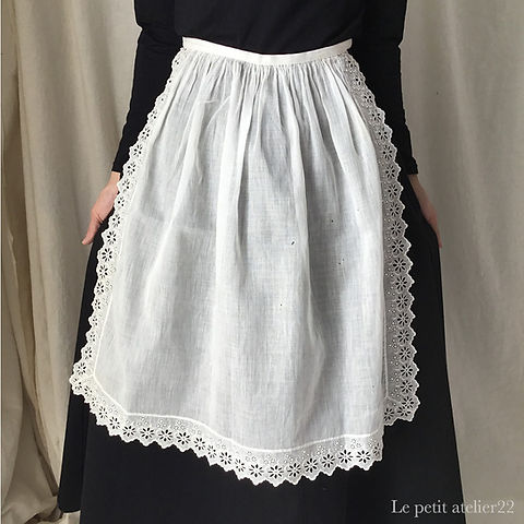 大人用)フランス アンティークリネン エプロン H57cm | Le petit
