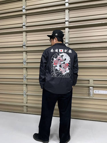 佐田毘流陀頭デメキン Nylon Coach Jacket #Black | CHOPTOP
