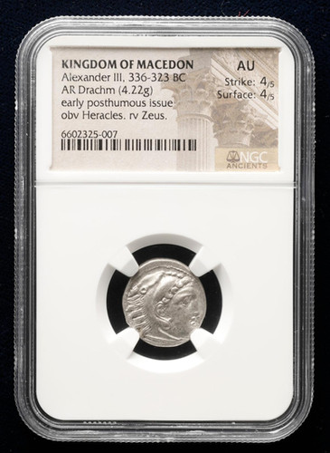 NGC鑑定 AU 4/5 4/5 マケドニア王国 アレクサンダー大王 ドラクマ銀貨