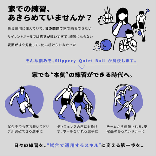 プロバスケチーム監修】 Slippery Quiet Ball 室内練習用 サイレント
