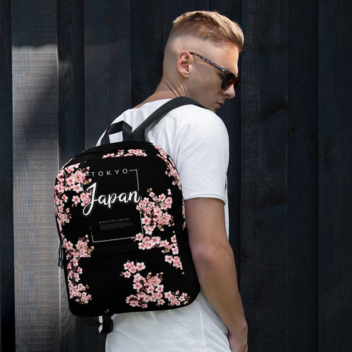Sakura Cherry Blossom JDM Backpack — Medium Size | Black Fox