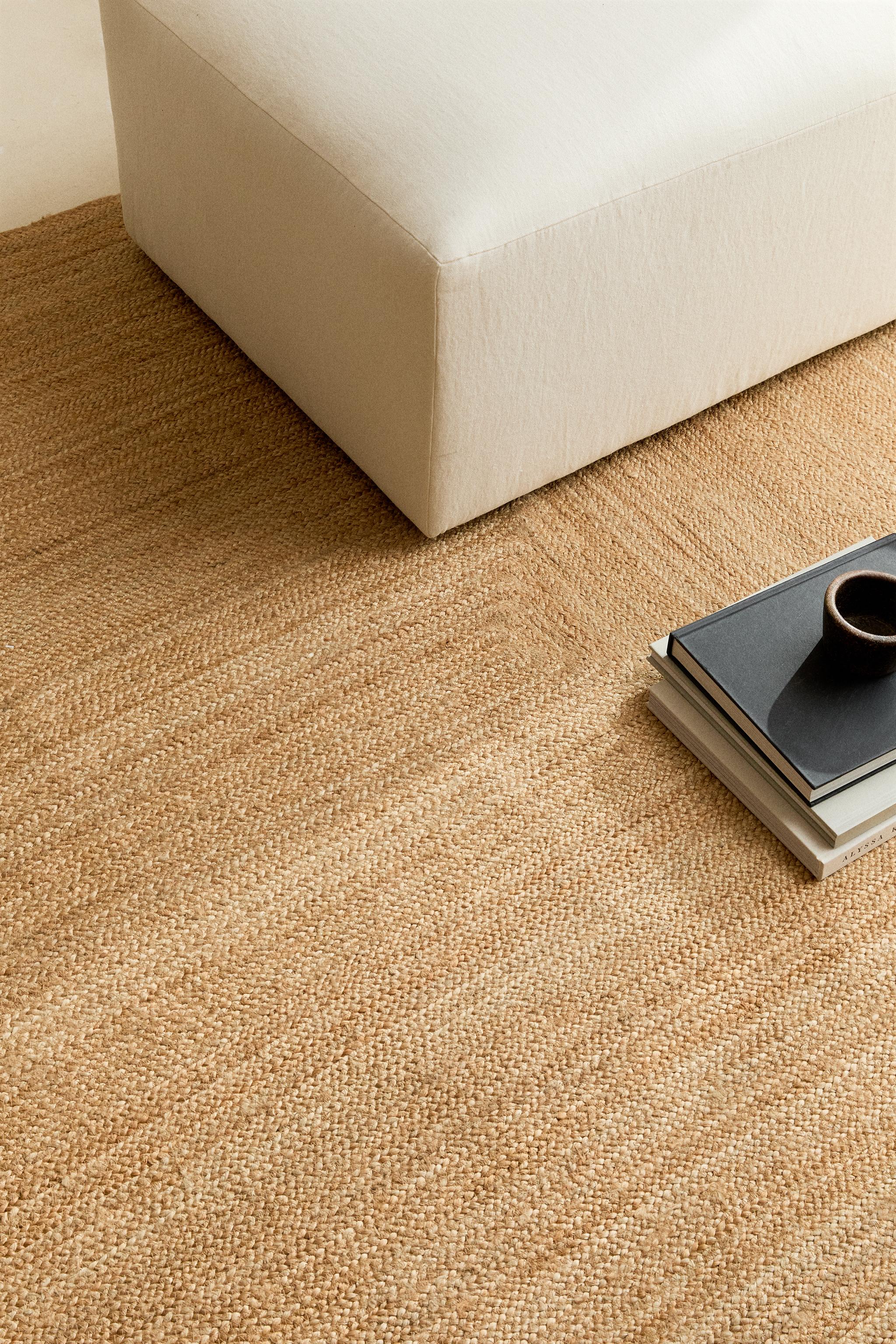 RECTANGULAR JUTE AREA RUG - Light beige | ZARA United States
