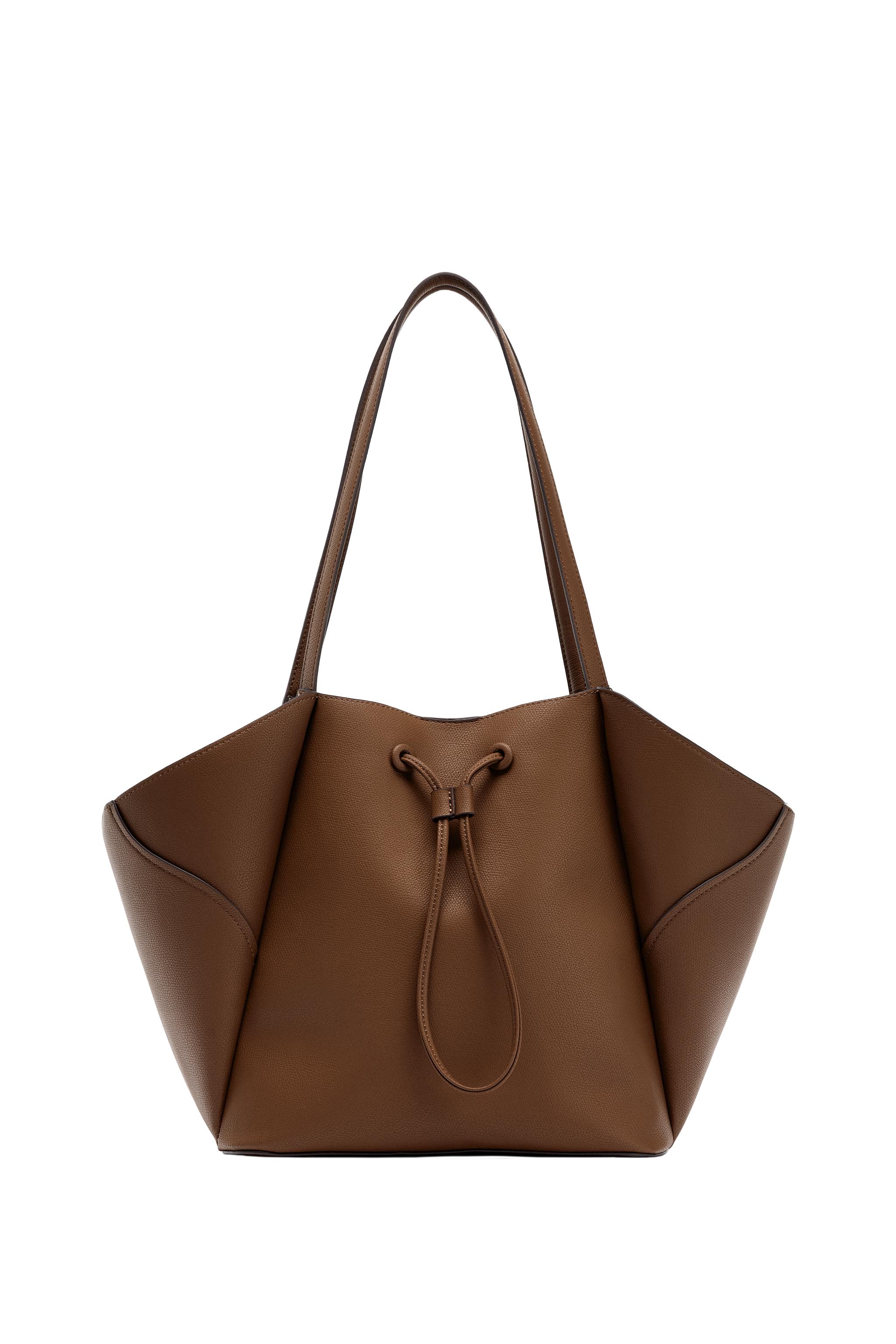 マキシショッパートートバッグ - ダークゴールデンブラウン | ZARA