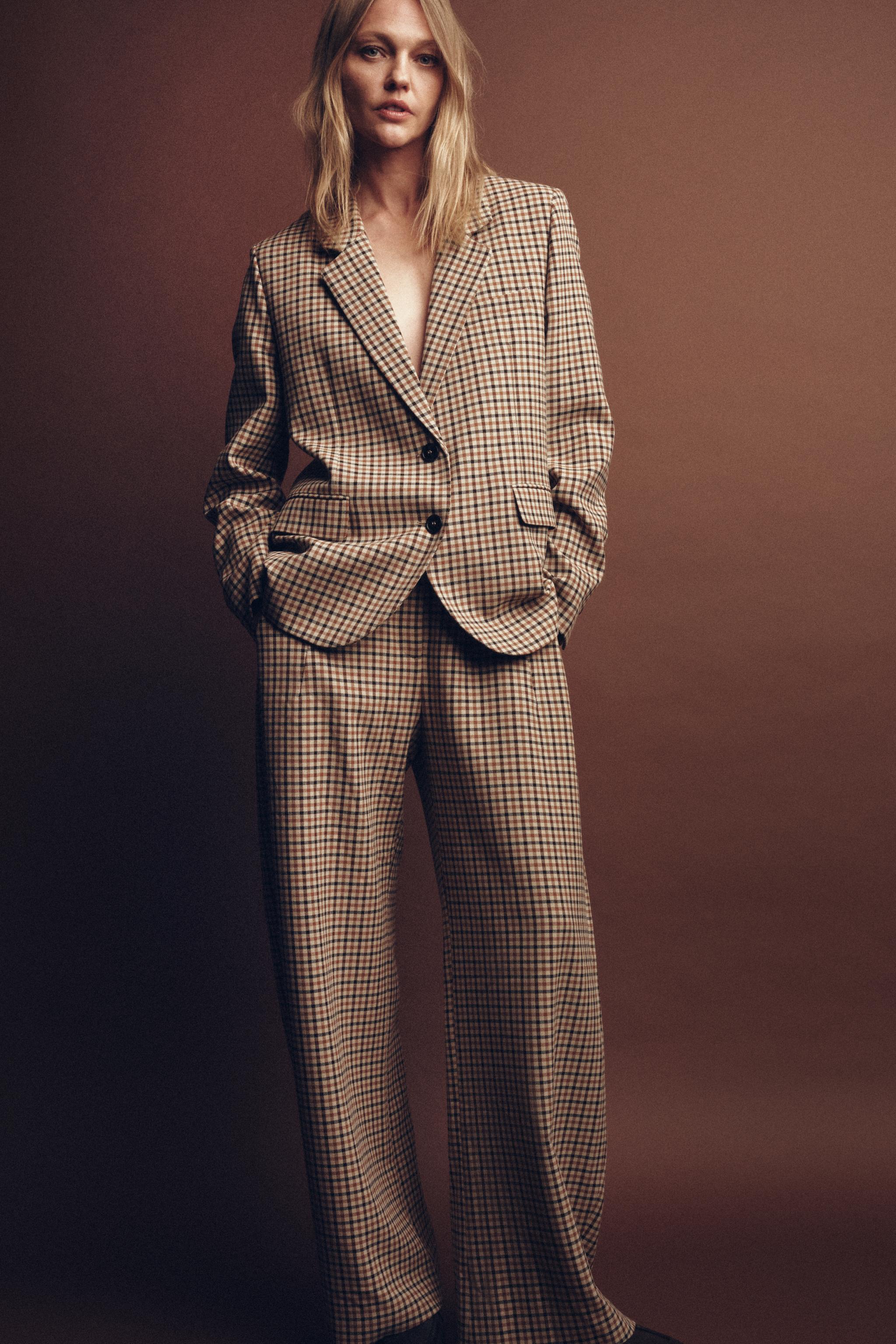 ZARA ネイビー チェック柄 スーツ 2点セット フォーマル 卒園式 入学