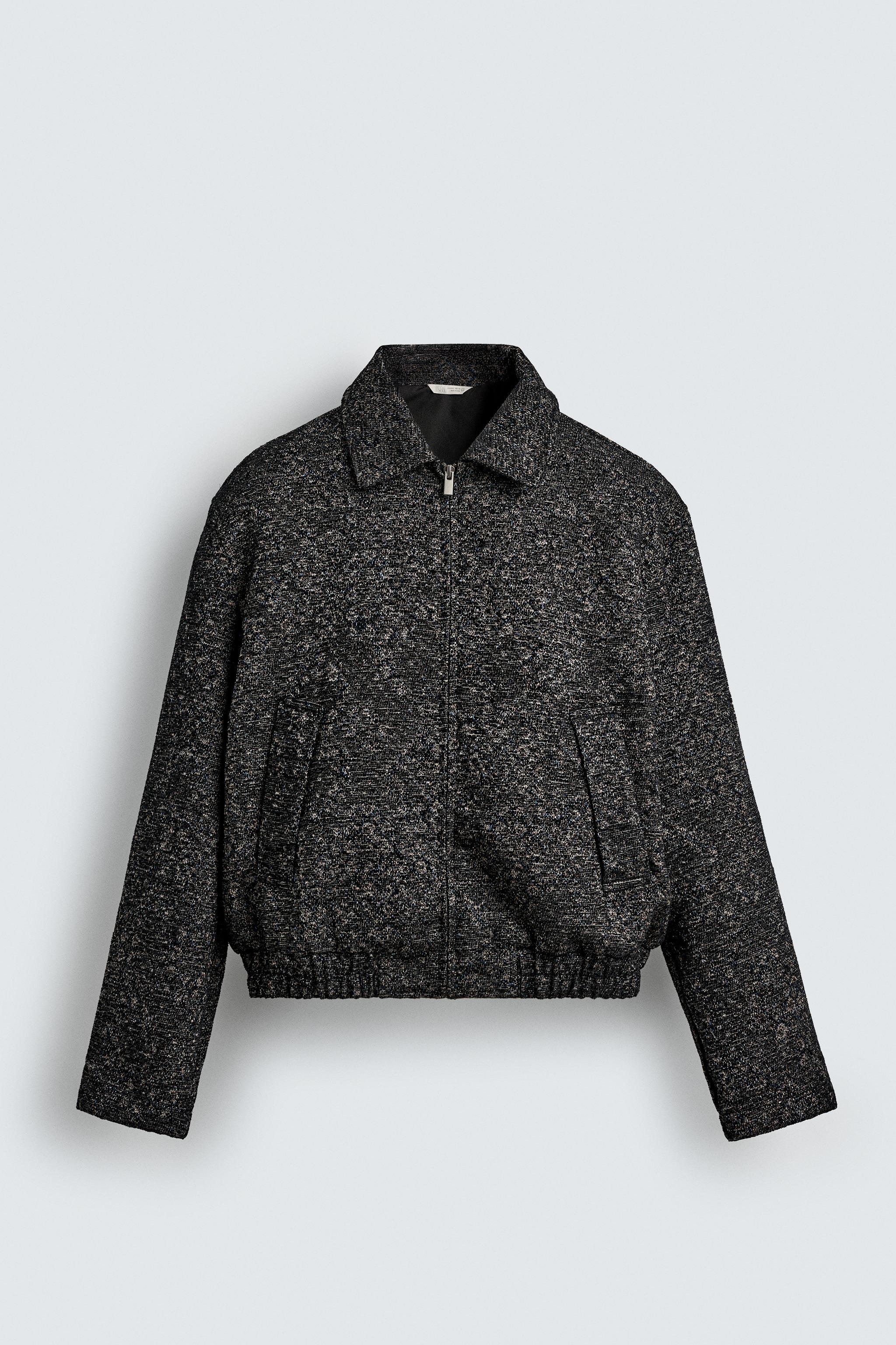 Zara TEXTURED JACQUARD JACKET | Place Rosemère