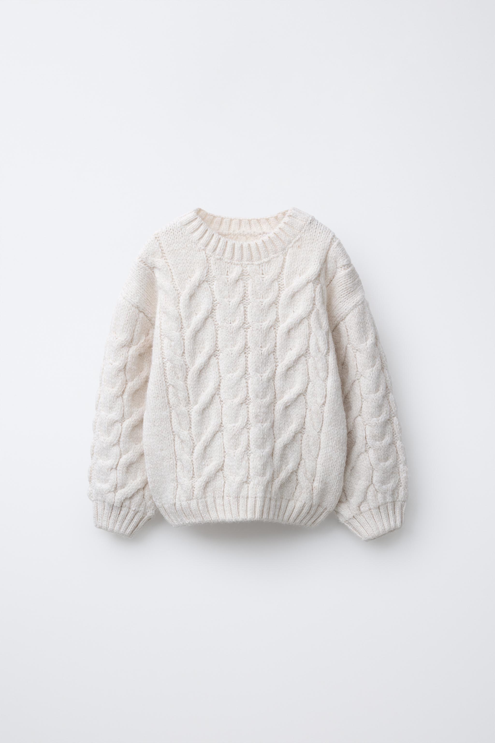 CABLE-KNIT SWEATER - Ecru | ZARA South Africa