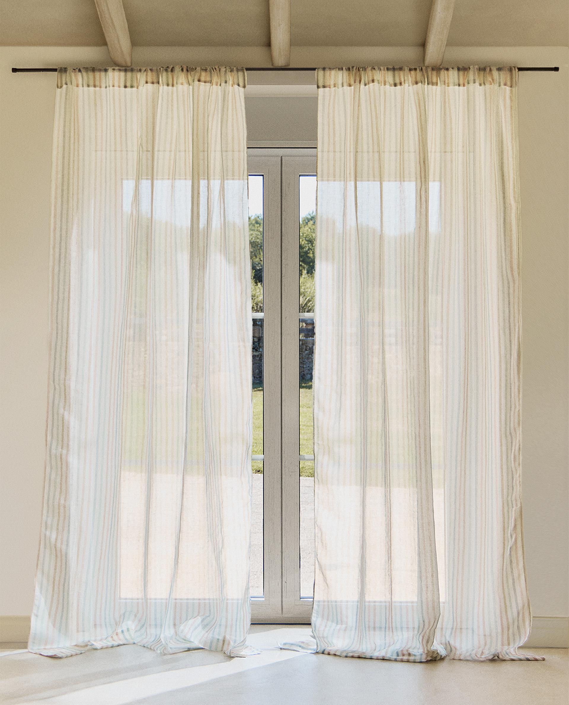 マルチカラーストライプカーテン 不透明度：低 | Zara Home 日本/Japan