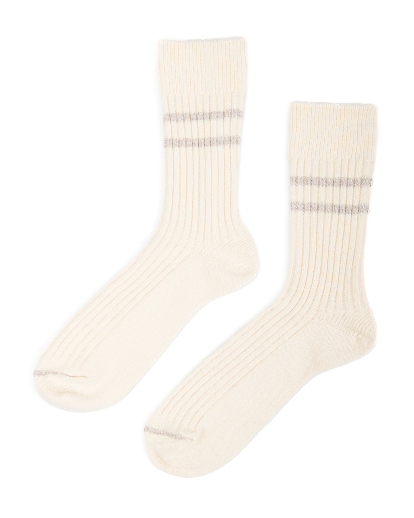 RoToTo Recycled Cotton/Wool Daily 3-pack Socks - Off White/Gray