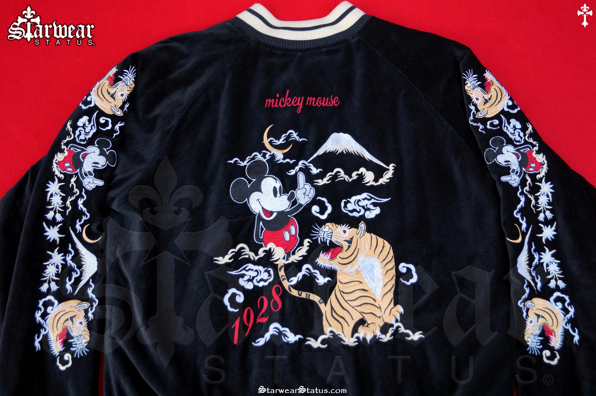 Vtg Mickey Mouse Japanese Souvenir Sukajan Ft. Tigers & Dragon