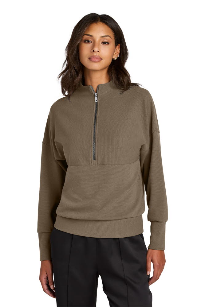 Women's Linear Textured Quarter Zip at Stitch Logo