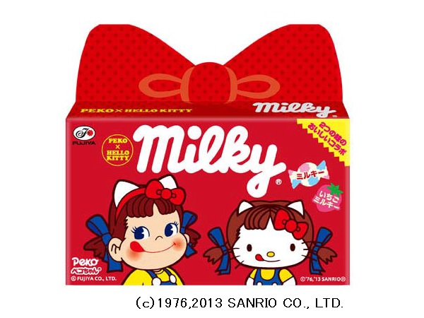 ツインテールのハローキティ!?ペコちゃんとキティちゃんがミルキーで