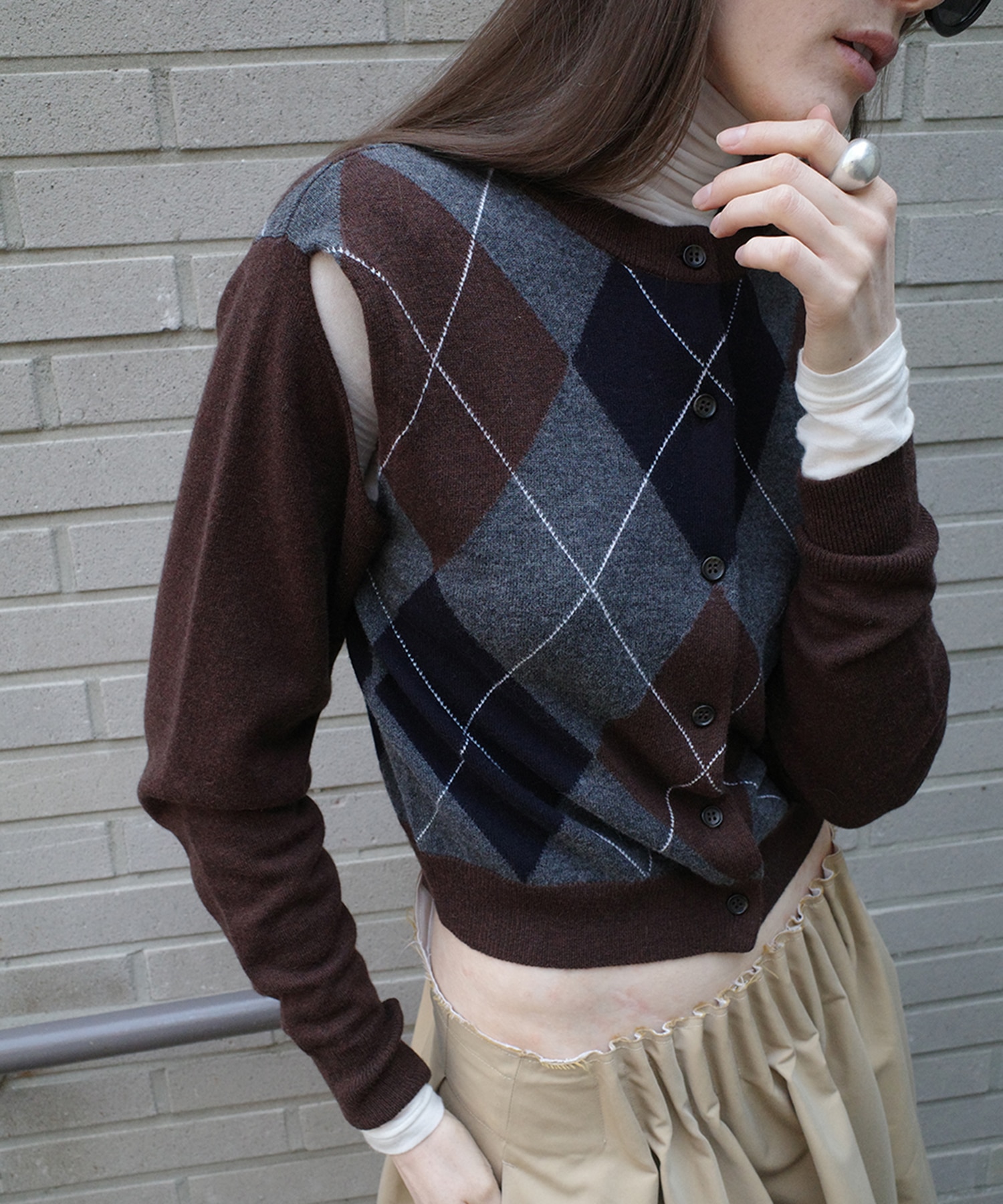 ARRANGE KNIT TOPS(1 BROWN): CLANE: WOMENS｜ STUDIOUS ONLINE公式