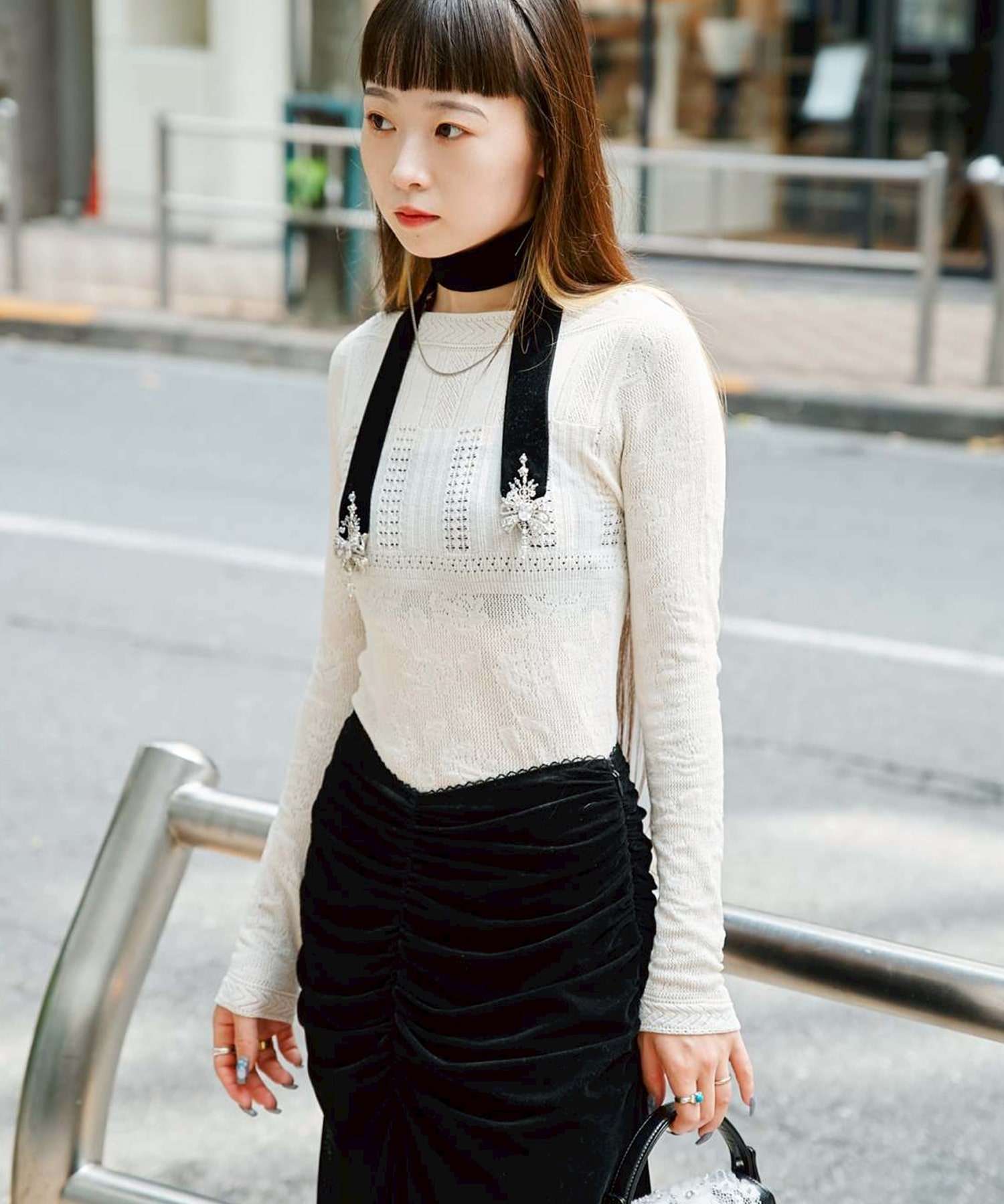 ribbon bijou velvet long ribbon Black(FREE BLACK): tanakadaisuke