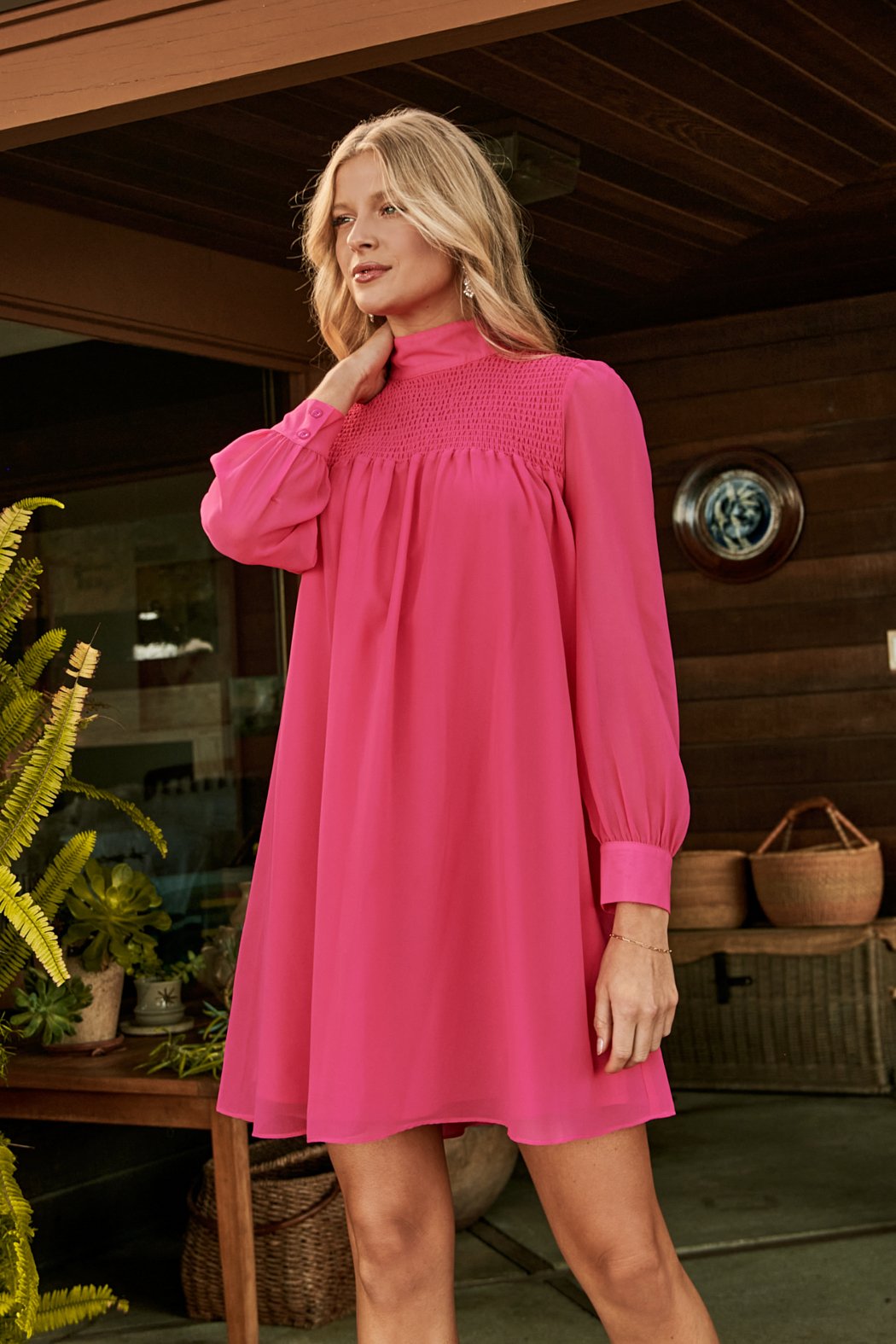 Kam Mock Neck Babydoll Dress – Sugarlips