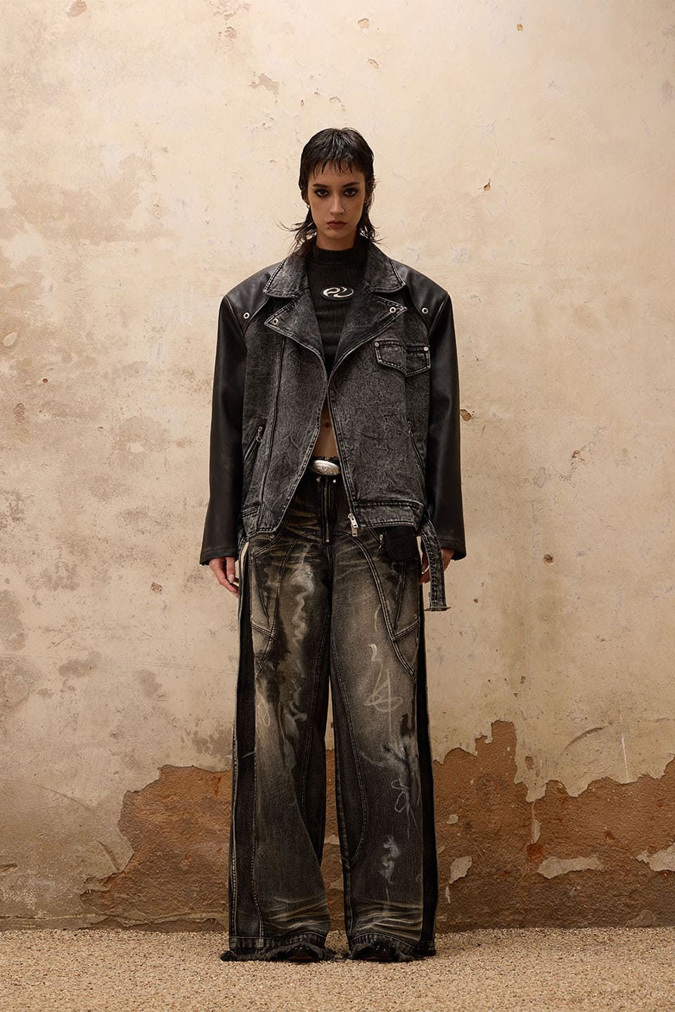 Motorcycle Denim Leather Jacket｜PERSONSOUL｜ジャケット