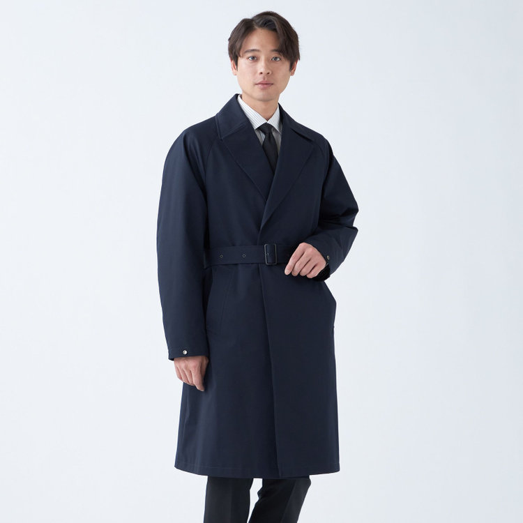 発送在庫あり】【BL】ダブルラグランベルテッドコート/ネイビー
