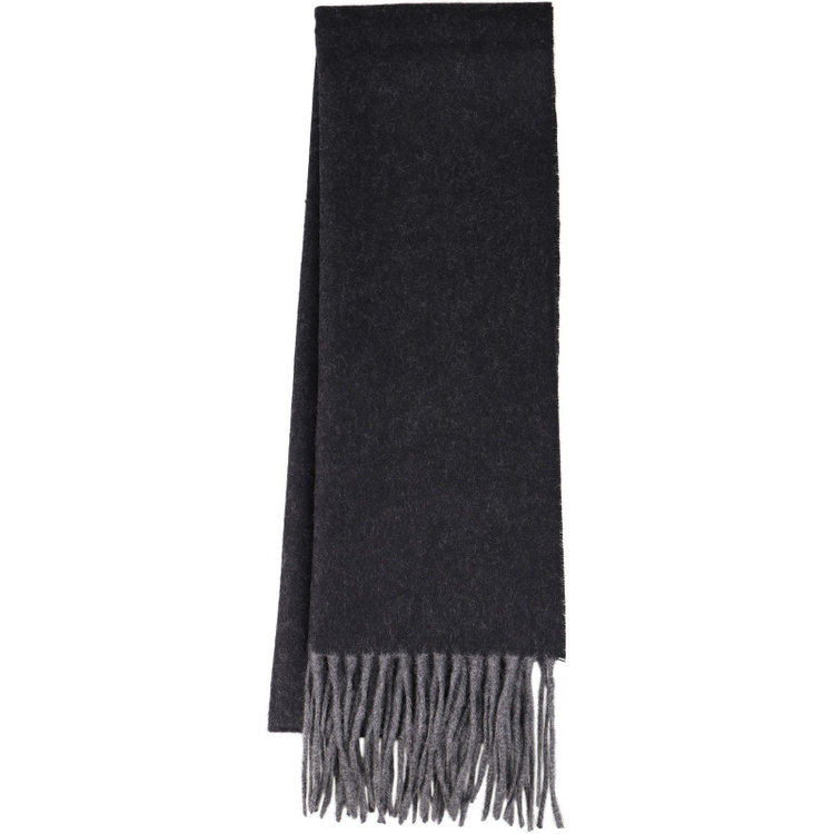 WEB限定/OUTLET】カシミヤ100%マフラー/グレー×ソリッド/30.5cm×180cm