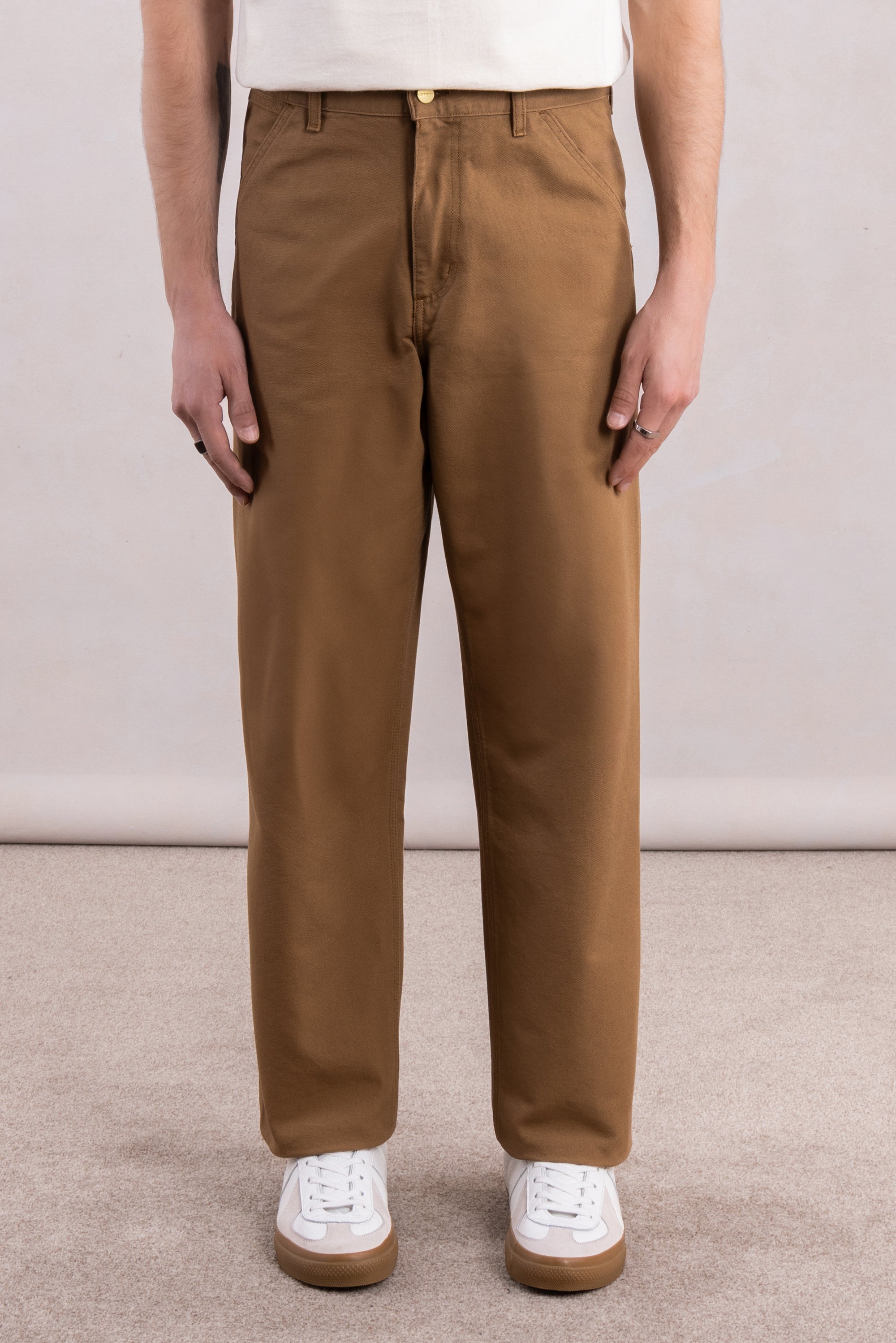 CARHARTT WIP - Single Knee Pant Dearborn Canvas Hamilton Brown